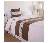 GHJrtHFJ Couvre-lit, Chemins de lit brodés Style Chinois for Chambre d'hôtel, écharpe décorative for Les Pieds, Couverture Bout(Coffee,30x50cm Pillowcases)