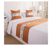 GHJrtHFJ Couvre-lit, Chemins de lit brodés Style Chinois for Chambre d'hôtel, écharpe décorative for Les Pieds, Couverture Bout(A Orange,50 * 210cm for 150cm Bed)