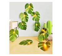 GHJrtHFJ guirlandes lumineuses décoratives, Lampe murale artificielle en rotin avec feuilles de vigne tropicales, luminaire décoratif à LED blanc chaud(1.5M)