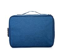 GHJrtHFJ Pochette de Rangement pour Documents, Porte-Documents avec Fermeture éclair, Sac à Documents Grand, Organisateur de, boîtes d'archives(Dark Blue)