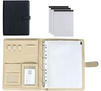 GHJrtHFJ Porte-Documents en Cuir, Carnet A4 for Organisation de CV et entretiens d'embauche(Svart)