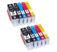 GHJtRs 6PCS 1SET PGI-470 CLI-471 PGI-470XL CARTRIDE À L'ENK CARTRIDE Compatible avec MG5740 MG6840 MG7740 TS6040 TS5040 TS8040 TS9040 Printer(10COLOR 2SET)