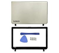 GHJtRs Accessoires Compatible avec Ordinateur Portable Compatible avec Satellite L50B L50-B L55-B S55T-B S55-B, Coque arrière LCD de Remplacement, charnière du Cadre Avant(Gold AB Cover)