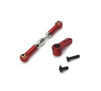 GHJtRs Bras Servo en métal 25T, klaxon de Direction, Tige de Liaison Compatible avec Les pièces de Mise à Niveau de Voiture RC 1/16, Accessoires modèles 16207 16208 16209 16210(Red)
