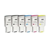 GHJtRs Cartouche à Encre Compatible 300 ML Compatible avec la série 730 Works with DesignJet T1600 T1700 T2600 Imprimantes(H-730PBK 1PCS)