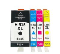 GHJtRs Cartouche à Encre Compatible 4PCS pour 915 915xl 915 XL 919xl Travaille avec OfficeJet Pro 8015 8025 8020 8010 8018 8022 8028 Imprimantes(1 Set 4pcs)