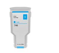 GHJtRs Cartouche à Encre Compatible 746xl Compatible avec 746 Fonctionne avec Design Jet Z6 Z9 Imprimante à Jet d'encre 300 ML par pc 6 Couleurs Ensemble(300ml CY)