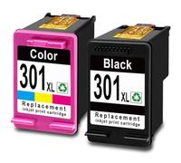 GHJtRs Cartouche à Encre remanufacturée Compatible avec 301 XL Color Works avec 301 301xl DeskJet 1050 2540 Imprimantes Cartouche Cartouche à Jet d'encre(HP 301xl 1bk 1color)