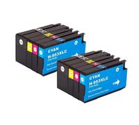 GHJtRs Cartouche d'encre Compatible 953 957 XL 953XL 957XL Compatible avec imprimante à Jet d'encre Couleur Officejet Pro 7720 7740 8710 8720(2BK2C2M2Y)
