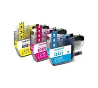 GHJtRs Cartouche d'encre LC421 Compatible avec Les imprimantes DCP-J1050DW MFC-J1010DW DCP-J1140DW(CMY-3COLORS)
