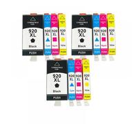 GHJtRs Cartouches d'encre compatibles 920XL, 8 Paquets, Compatible avec imprimantes OfficeJet 6000 6500 6500A 7000 7500 7500A, avec Puce(3SET)