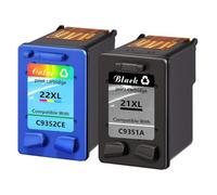 GHJtRs La Cartouche à Encre Compatible Compatible avec 21xl 22xl Noir et tri-Couleur Fonctionne avec Deskjet D2360 D2460 F4100 F4180 F380(1Pcs Black-Tri-Color)