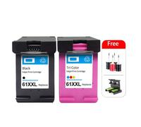 GHJtRs La Cartouche à Encre Rechargeable Compatible Fonctionne avec 61 61xl 61xxl Compatible avec Deskjet 2546 2547 2548 2549 3000 3050 305a 3051a 3052a 3054 Printers(1set HP61XXL)