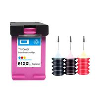 GHJtRs La Cartouche à Encre Rechargeable Compatible Fonctionne avec 61 61xl 61xxl Compatible avec Deskjet 2546 2547 2548 2549 3000 3050 305a 3051a 3052a 3054 Printers(HP61XXL C)