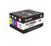 GHJtRs Remplacement de Cartouche d'encre Compatible H-P 711 711XL Compatible avec imprimante à Jet d'encre DesignJet T120 T520(4BK 4C 4Y 4M)