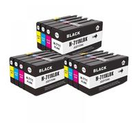 GHJtRs Remplacement de Cartouche d'encre Compatible H-P 711 711XL Compatible avec imprimante à Jet d'encre DesignJet T120 T520(3BK 3C 3Y 3M)