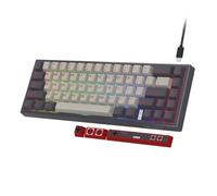 GHJtRs V-K66 Clavier de Jeu mécanique à 60% Filaire avec Joint remplaçable à Chaud, Conception compacte rétroéclairée par LED avec flèche, Compatible avec Les Jeux et la Saisie(VK66 Retro A)
