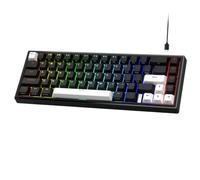 GHJtRs V-K66 Clavier de Jeu mécanique à 60% Filaire avec Joint remplaçable à Chaud, Conception compacte rétroéclairée par LED avec flèche, Compatible avec Les Jeux et la Saisie(VK66 Black)