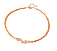 GHJYU Pierre Precieuse Colier, Collier En De Cristal Perles Rocaille Orange Naturel Dainty Ras Du Cou Amulette Reiki Chakra Chaîne Yoga Méditation Bijoux