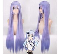 GHK 100 cm Noir Butler 2 Hannah Annafellows Cosplay Perruque Avec Bangs Cheveux Synthétiques Raides Lumière Pourpre Longue Femme Perruques Pour La Fête