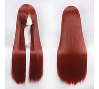 GHK 100 cm Rose Longue Ligne Droite Anime Cosplay Perruque Blonde Vert Rouge Pourpre Blanc Halloween Costume Perruques Pour Femmes Cheveux Synthétiques 06