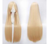 GHK 100 cm Rose Longue Ligne Droite Anime Cosplay Perruque Blonde Vert Rouge Pourpre Blanc Halloween Costume Perruques Pour Femmes Cheveux Synthétiques 05