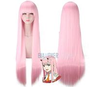 GHK 100cm animal Chéri dans le Franxx ZERO TWO CODE: 002 Long Rose Cosplay Perruques Complètes Party Hair