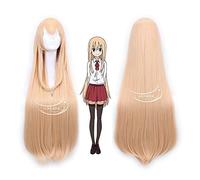 GHK 100cm de long Himouto! Umaru-chan Perruque Doma Umaru UMR Droite Cosplay Cheveux Bangs Halloween Jeu de rôle