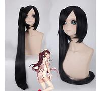GHK 120 cm League of Legends LOL Akali Longue Queue De Cheval Noire Perruque Cosplay Anime Synthétique Cheveux Raides Halloween Costume Perruques Pour Les Femmes
