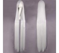 GHK 150 cm Hétéro Super Long Anime Cosplay Perruque Avec Une Frange Synthétique Cheveux Noir Bleu Pourpre Rouge Orange Blanc Perruques Pour Femmes Rose Net argent blanc
