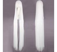 GHK 150 cm Hétéro Super Long Anime Cosplay Perruque Avec Une Frange Synthétique Cheveux Noir Bleu Pourpre Rouge Orange Blanc Perruques Pour Femmes Rose Net blanc