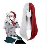 GHK 2019 Mon Héros Académie Todoroki Shoto Femmes Perruque Longue Cosplay Costume Boku Aucun Héros Académie Rouge Cheveux Blancs Halloween Party Perruques