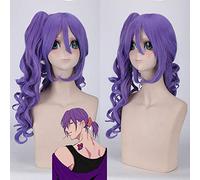 GHK 24 pouces Murasakibara Atsushi Violet Cosplay Perruque Longue Ondulée Synthétique Cheveux Halloween Costume Femmes Perruques Avec Griffe Queue De Cheval
