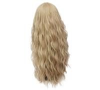 GHK 28 pouces Longue Bouclés Bleu Blonde Vert Rose Perruque Synthétique Cheveux Naturels Anime Cosplay Halloween Costume Parti Perruques Pour Les Femmes blonde