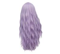 GHK 28 pouces Longue Bouclés Bleu Blonde Vert Rose Perruque Synthétique Cheveux Naturels Anime Cosplay Halloween Costume Parti Perruques Pour Les Femmes violet clair 1