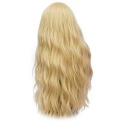 GHK 28 pouces Longue Bouclés Bleu Blonde Vert Rose Perruque Synthétique Cheveux Naturels Anime Cosplay Halloween Costume Parti Perruques Pour Les Femmes blonde 2