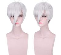 GHK 30 cm Pas Cher À Court Blanc Perruque Cosplay Anime Synthétique Cheveux Antarcticite Adulte Hommes Femme Perruques Pour La Fête Costume