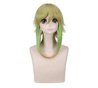 GHK 40 cm Vocaloid Gumi Fluffy Cosplay Perruque Vert Jaune Ombre Perruques Cheveux Pour Femmes Résistant À La Chaleur Fibre Synthétique 4 Modèles jaune vert ombre