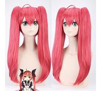 GHK 70cm Anime DATE A LIVE Itsuka Kotori Perruque Rouge Cosplay Costume Femmes Longue Résistant À La Chaleur Synthétique Perruques Cheveux Avec Double Ponytails