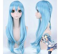 GHK 75 cm Épée Art En Ligne SAO Yuuki Asuna Bleu Long Tressage Perruque Cosplay Synthétique Cheveux Halloween Costume Partie Play Perruques Pour Les Femmes