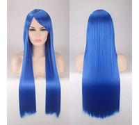 GHK 80 cm Pas Cher Longue Ligne Droite Perruque Rouge Bleu Vert Violet Noir Blonde Cheveux Perruques Pour Femmes Résistant À La Chaleur Synthétique Anime Cosplay Cheveux 18