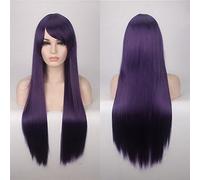 GHK 80 cm Pas Cher Longue Ligne Droite Perruque Rouge Bleu Vert Violet Noir Blonde Cheveux Perruques Pour Femmes Résistant À La Chaleur Synthétique Anime Cosplay Cheveux 02