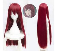GHK 80 cm Steins Gate Makise Kurisu Christina Assistant Rouge Droite Longue Perruque Cosplay Perruque Halloween