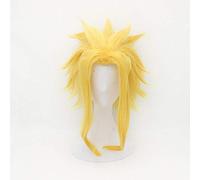 GHK Anime Mon héros Académie Tous pouvoirs Yagi Toshinori Boku no Hero Académie Cosplay Perruque Jaune Cheveux Synthétiques Jeux de rôle Perruques + Bonnet de Perruque