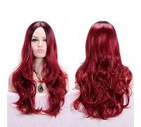 GHK Anime Partie Milieu Racine Foncé Noir Rose Bleu Pourpre Ombre Perruque Cheveux Synthétiques Longue Ondulée Femme Perruques Cosplay Haute Température Fibre Auburn