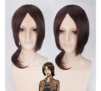 GHK attaque sur Titan Ymir brun foncé Cosplay perruque queue de cheval résistant à la chaleur Synthétique Cheveux Halloween Costume Perruques Pour Hommes 40 cm