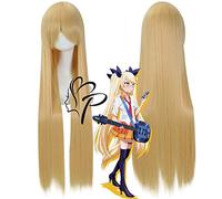 GHK Biamoxer 100cm Anime SPECTACLE PAR ROCK !! Perruque Cosplay Plasmagica Retoree Longs Raides Cheveux Synthétiques Blonde pour Adulte