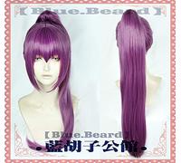 GHK Biamoxer FGO Fate Grand Ordre Cosplay Perruque Scathach Violet Longs Raides Droite Synthétique Cheveux Synthétiques pour Adulte