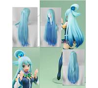 GHK Biamoxer KonoSuba Dieu bénit sur ce monde merveilleux! Perruques Cosplay KonoSuba Aqua Bleu Cheveux Synthétiques Longs Droite Adulte