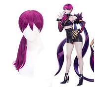 GHK Biamoxer LOL KDA Ahri Akali Kaisa Evelynn Cosplay Costume Perruques Femmes Violet Perruque Brun Résistant À La Chaleur Evelynn